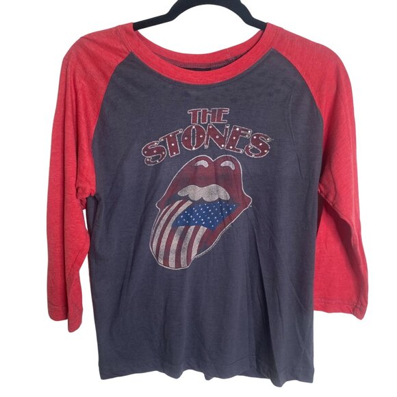 Vintage Rolling Stones Tee Shirt XL 1981 North American Tour Junk Food Baseball - Picture 1 of 8